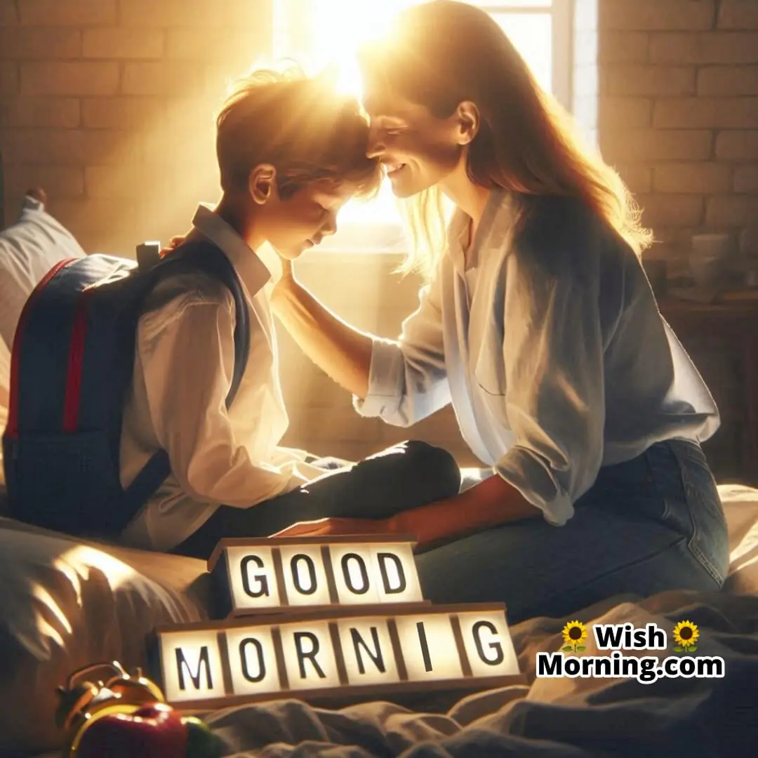 Good Morning Image Of Mother With Son