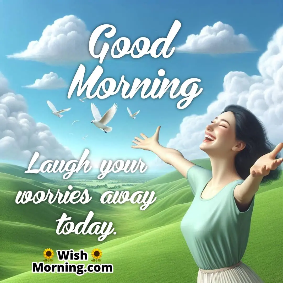 A peaceful hilltop scene with a joyful morning laugh.