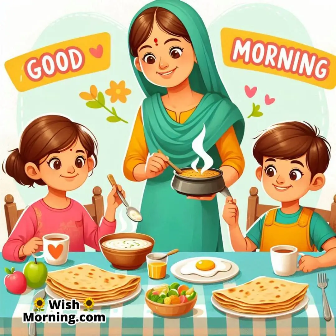 Good Morning Pic Of Mother Serving Breakfast