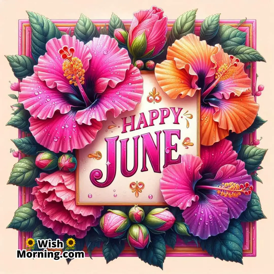 Happy June Hibiscus Bloom Image