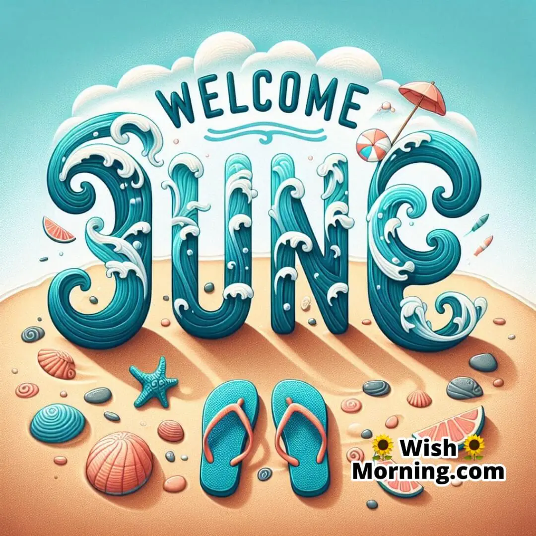 Welcome June Beach Art Image