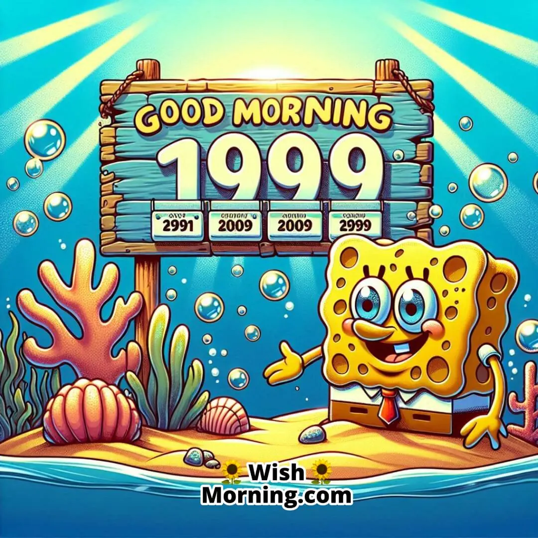 Good Morning SpongeBob image featuring — A retro-themed sea world symbolizing lasting joy, consistency, and animated legacy.
