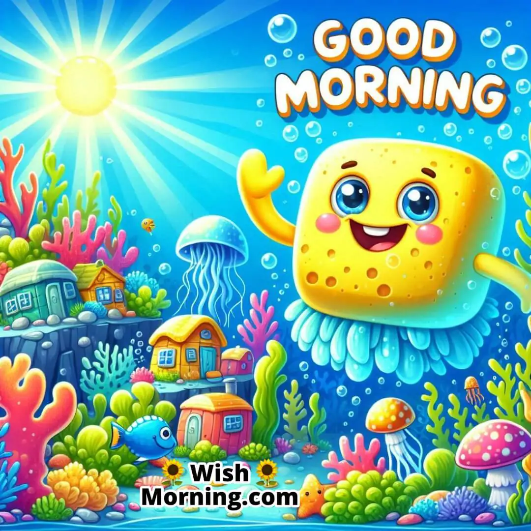 Good Morning SpongeBob image featuring — An uplifting ocean scene symbolizing curiosity, freshness, and wonder at the start of the day.