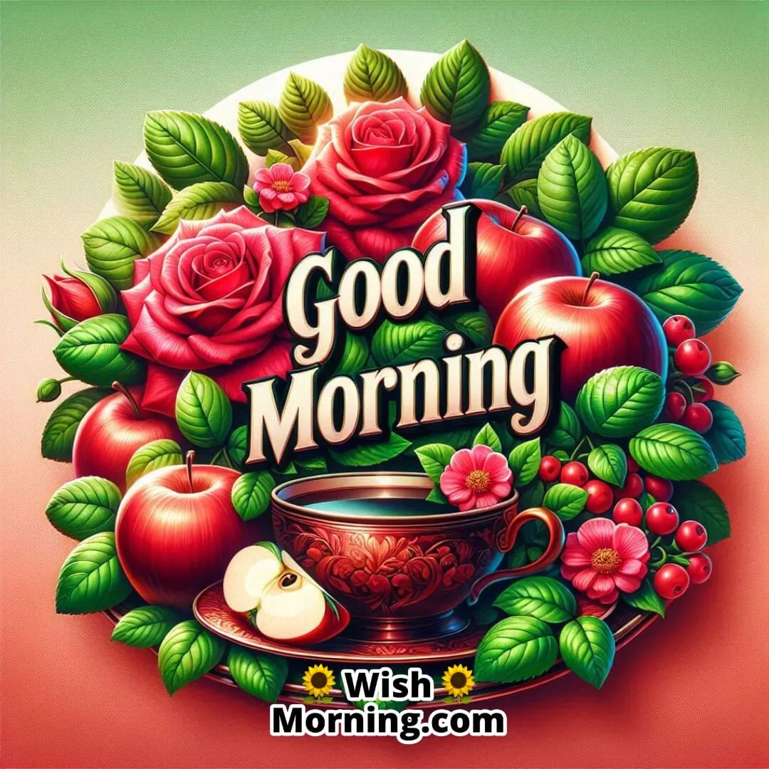 Good Morning Roses And Apples Image