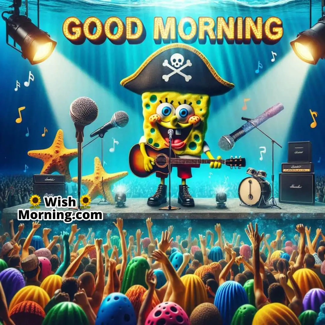 Good Morning SpongeBob image featuring — A lively undersea concert symbolizing star power, entertainment, and joyful surprises.