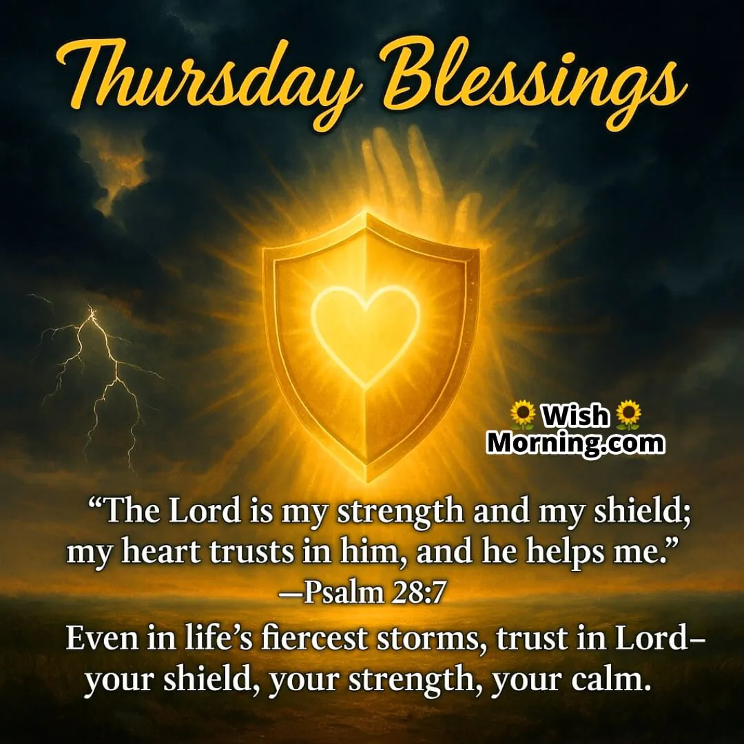 Thursday Blessings – A glowing shield of divine strength reminds of God’s protection during life’s storms.