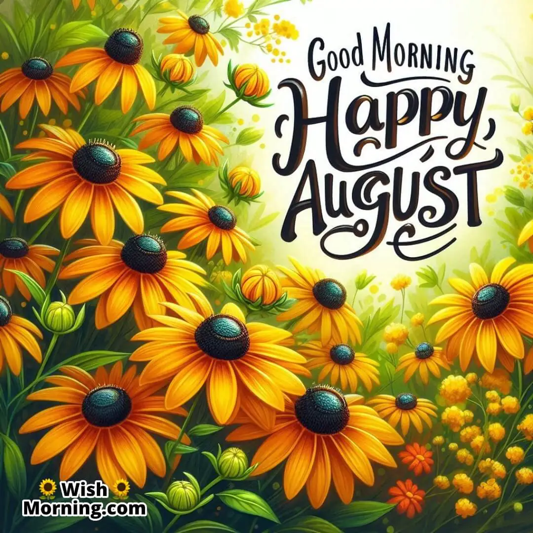 Good Morning Happy August Rudbeckia Flowers Pic