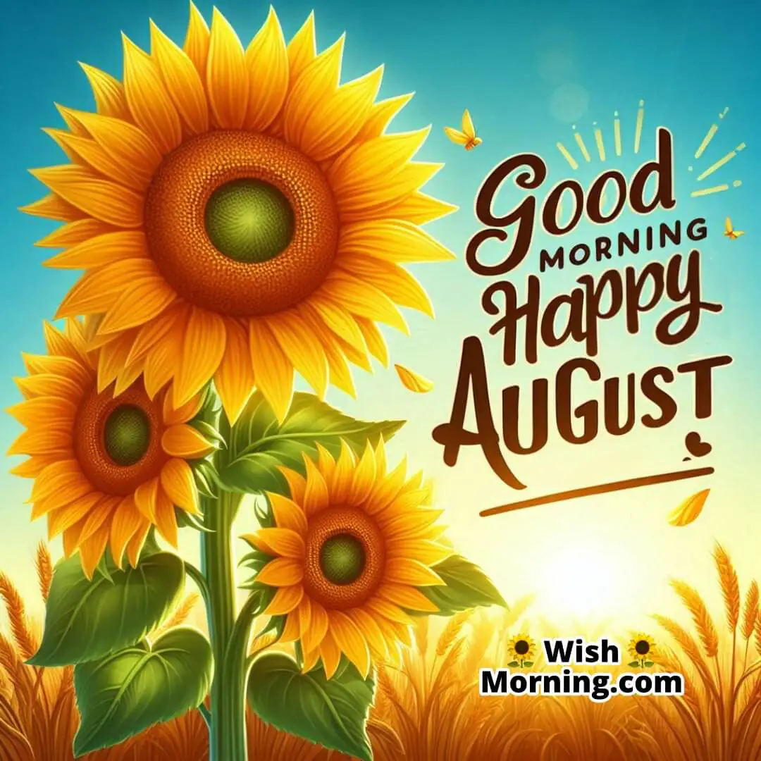 Good Morning Happy August Sunflowers In Bloom