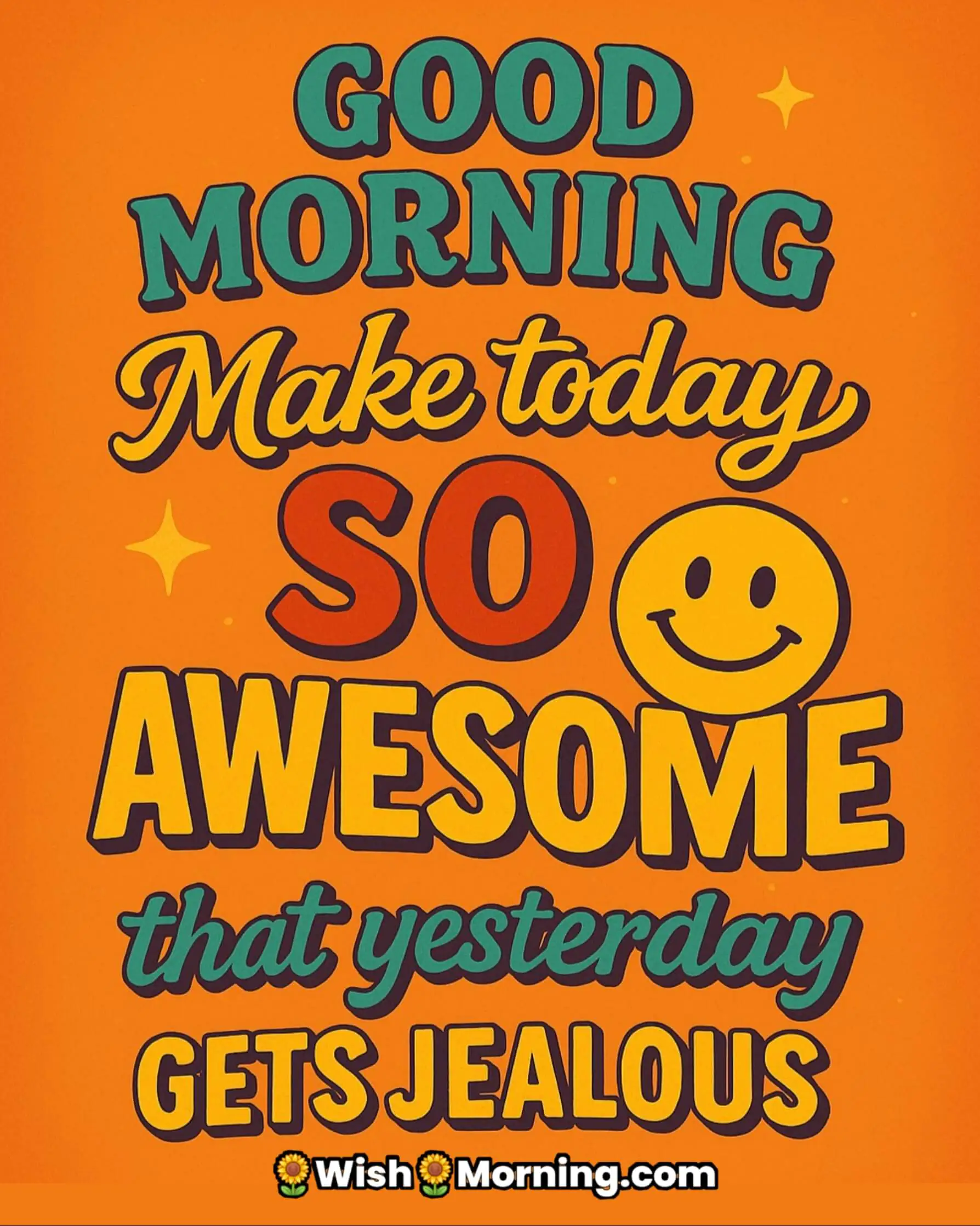 Good Morning typography poster bursting with energy and bold lettering, symbolizing enthusiasm and a powerful start.
