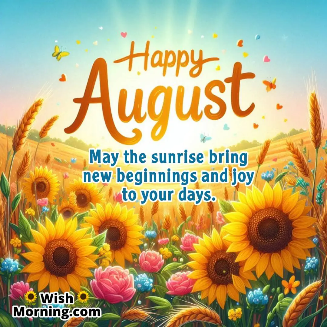 Happy August Sunrise Wish Image