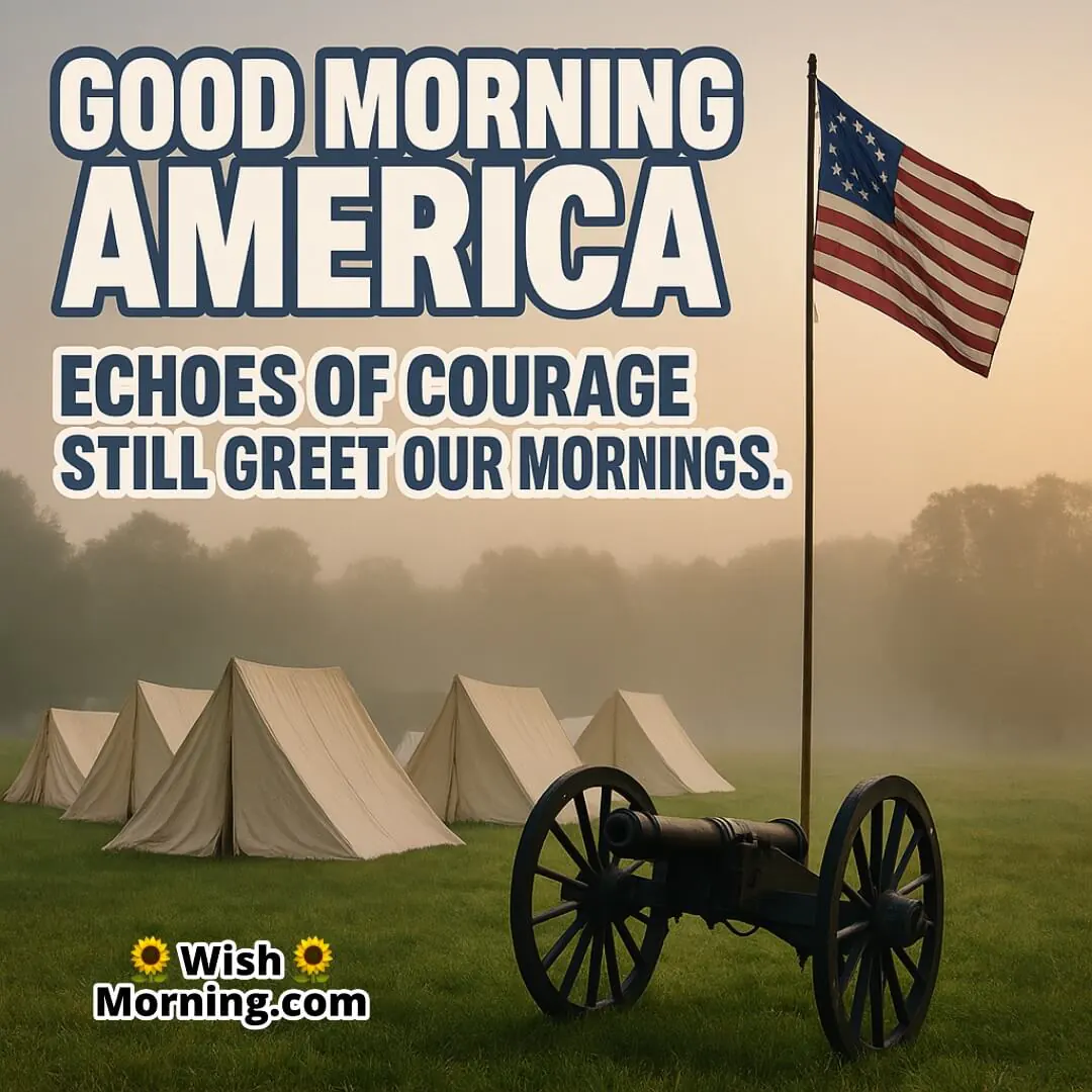 Revolutionary Tribute Good Morning America image featuring war reenactment scene, symbolizing remembrance and valor.