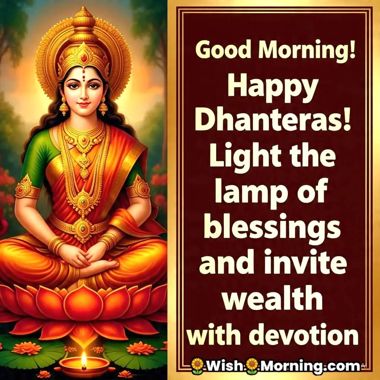 Good Morning Happy Dhanteras Blessings