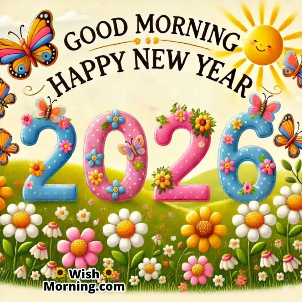 Good Morning New Year 2026 Flower Meadow