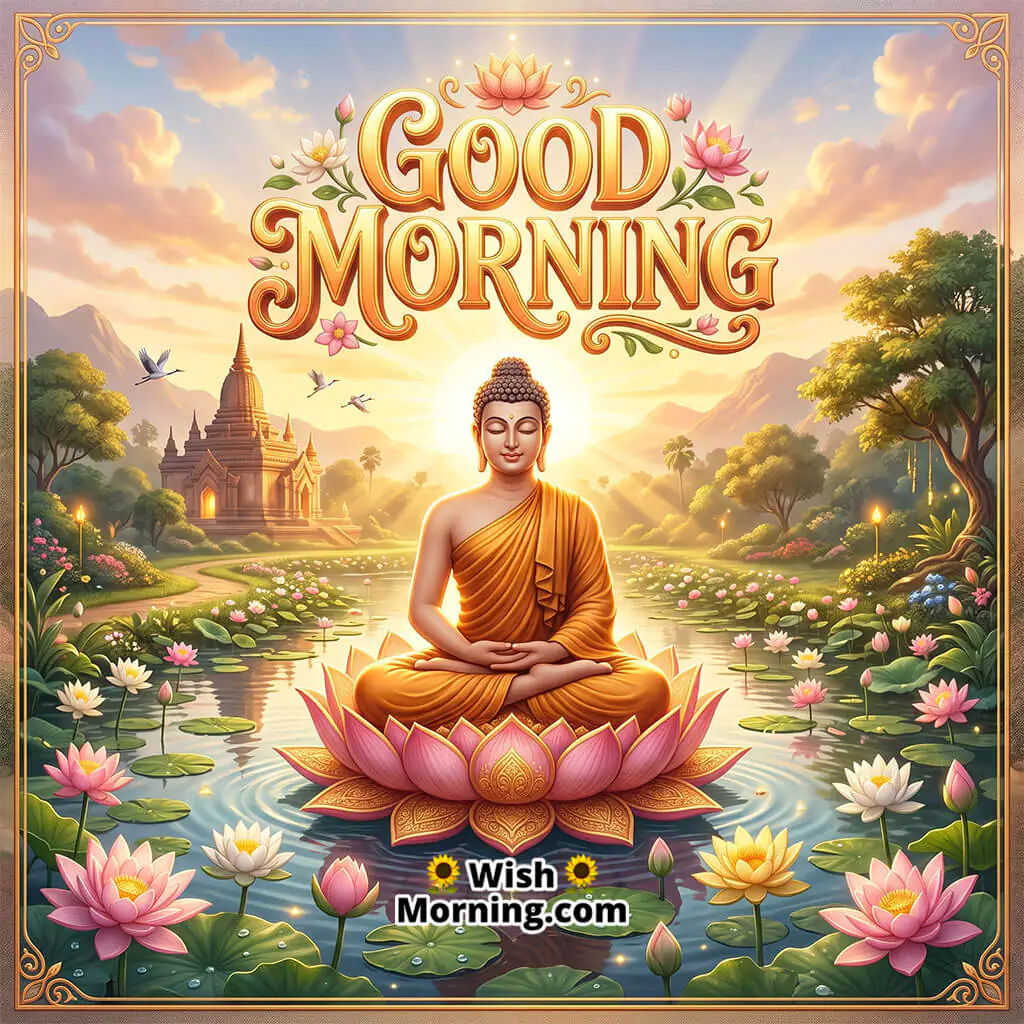 Good Morning Buddha Lotus Morning Image
