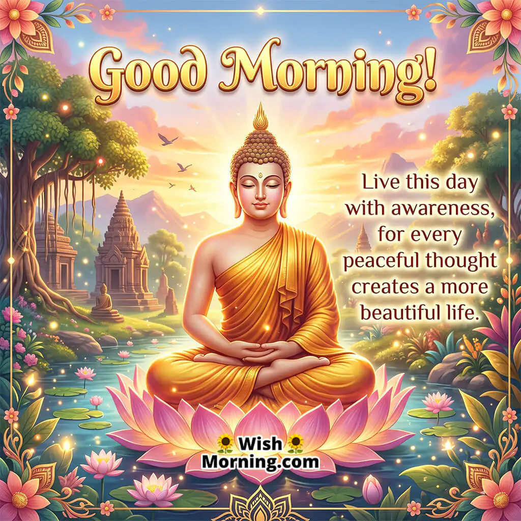 Good Morning Buddha Mindfulness Quote