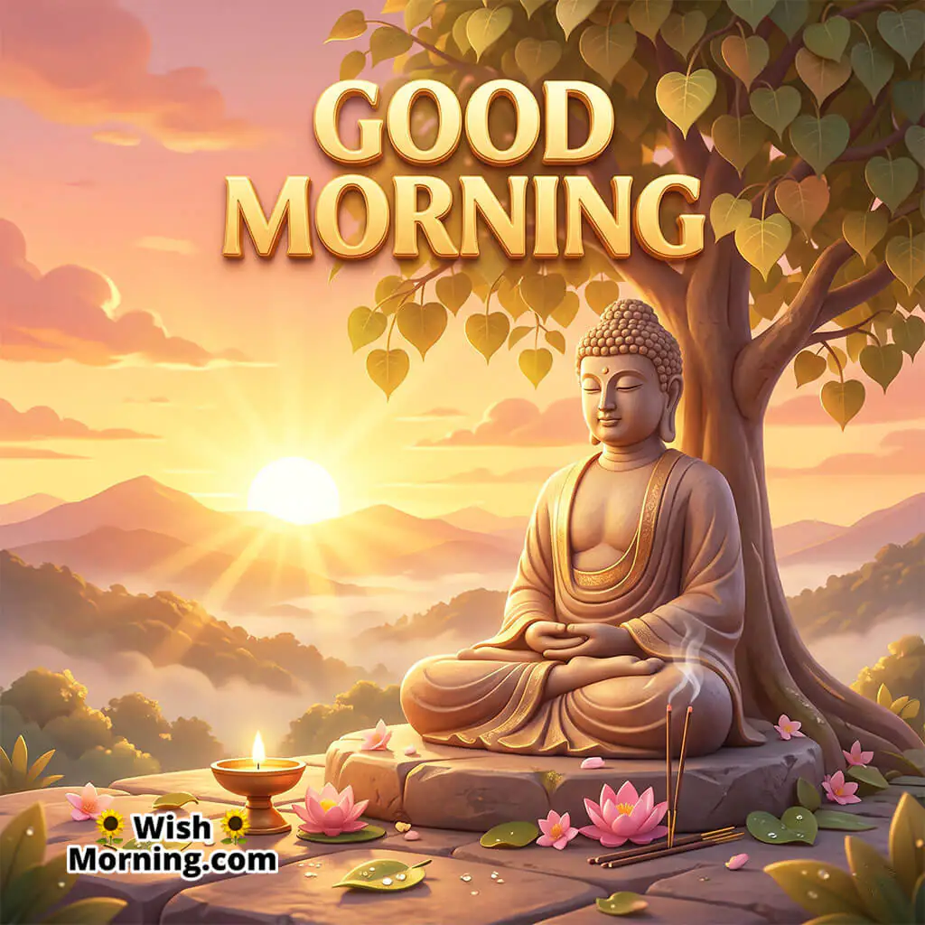 Good Morning Buddha Sunrise Image