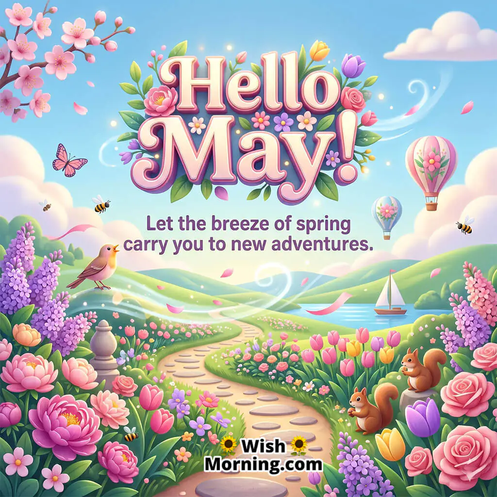 Hello May Spring Breeze Image
