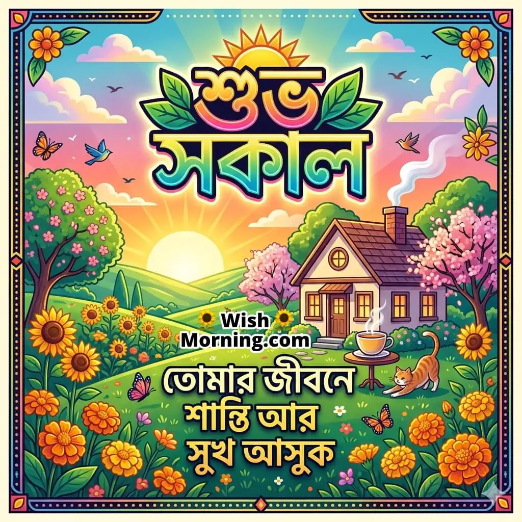Bengali Good Morning Peace And Happiness Wish