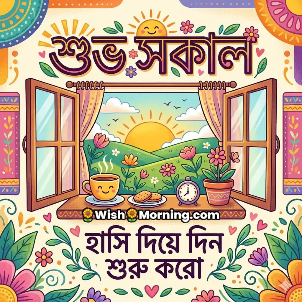 Bengali Good Morning Smile And Positivity Wish