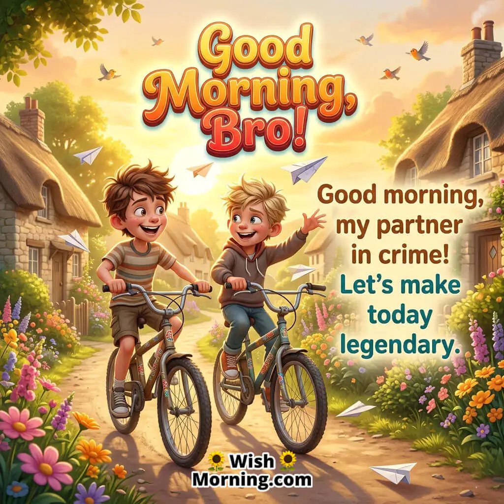 Good Morning Brother Funny Message Image