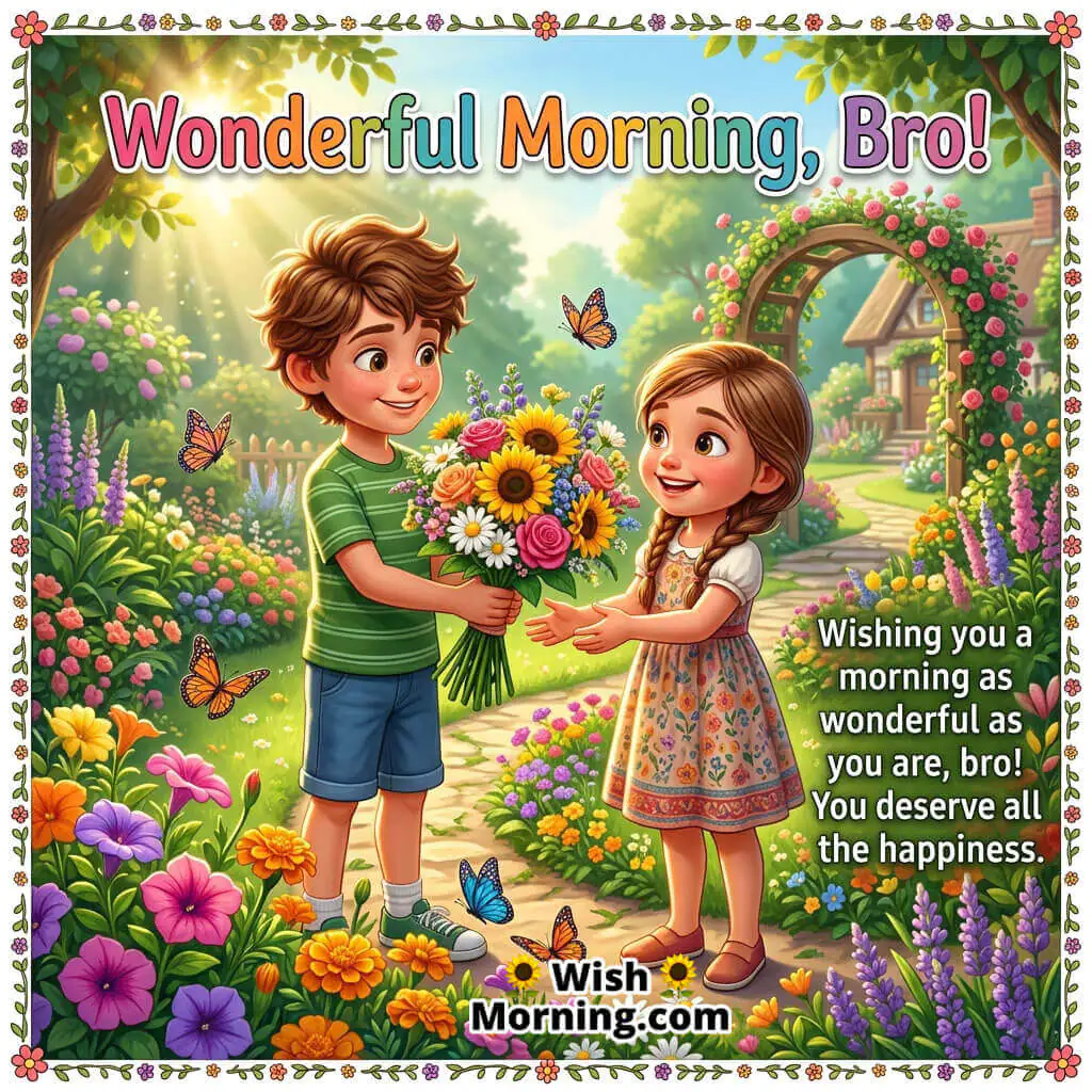 Good Morning Brother Happiness Wish Image