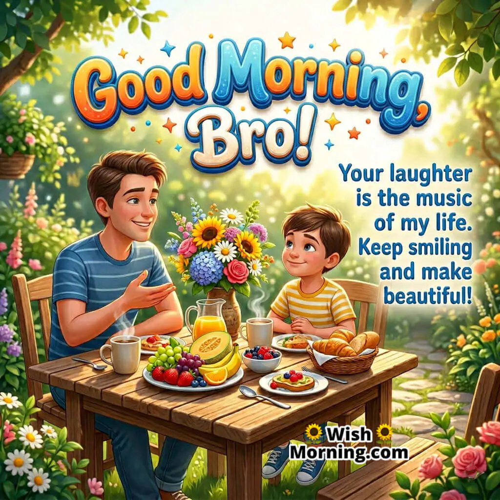 Good Morning Brother Smile Quote Image